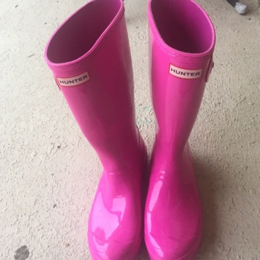 Hot pink hunter boots